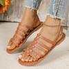 Fashion Women's Fashion Soft Soled Sandals Summer New Round Head Open Toe Thin Belt Anti-slip Wear-resistant Flat Shoes