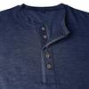 Мужская футболка-henley с коротким рукавом из фактурного хлопка, с воротником-стойкой на 5 пуговицах, винтажная, стираная, повседневная, летняя