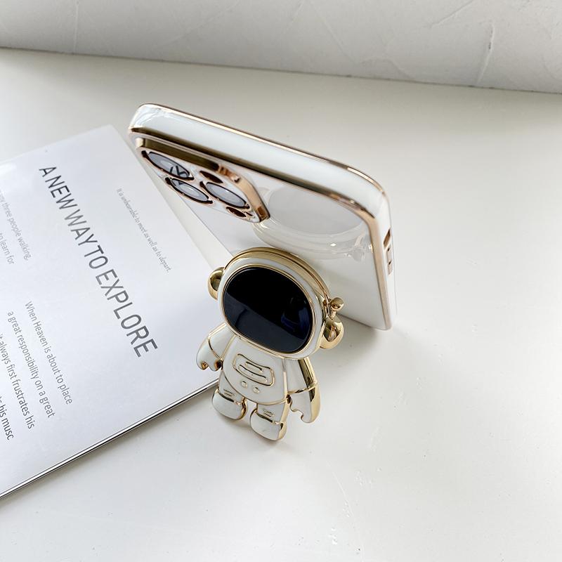 Кронштейн астронавта, мягкий чехол с квадратным краем и покрытием для телефона, роскошный чехол из ТПУ с покрытием для телефона Infinix