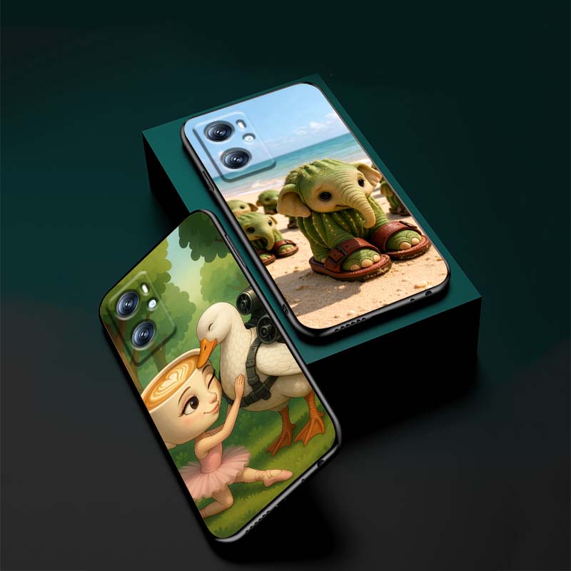 Tung Tung Tung Шаблон Сахур Для OPPO Reno 5 6 7 A96 A40 A58 Realme GT A74 A78 Neo2 A74 A78 Find X5 X3 X7 X8 Черный Чехол для Телефона