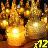 1/12PCS LED Candle Lights Flameless Battery Electronic Acrylic Lamp Crystal Wishing Tealight Warm Wedding Birthday Party Decor