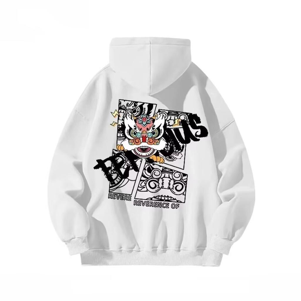 Ретро-свитер в стиле Гонконга, мужской свитер с капюшоном на весну и осень, американский тяжелый уличный стиль, модный бренд, мешковатое пальто