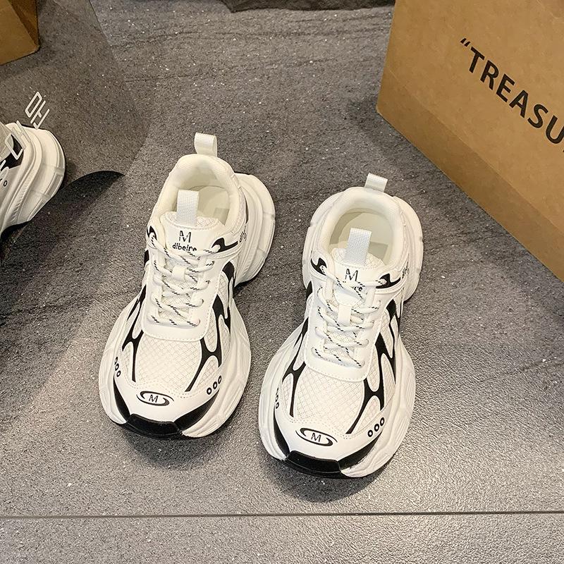 Женские кроссовки-папы: Лето 2025 Дышащая сетка, Повседневные кроссовки для бега с увеличением роста, Толстая подошва, Универсальные и в тренде.