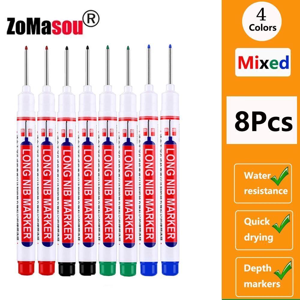 20mm 1-100Pcs Waterproof Deep Hole Marker Long Head Markers Pen Woodworking for Metal Carpenter White/Black/Red/Blue/Green Ink