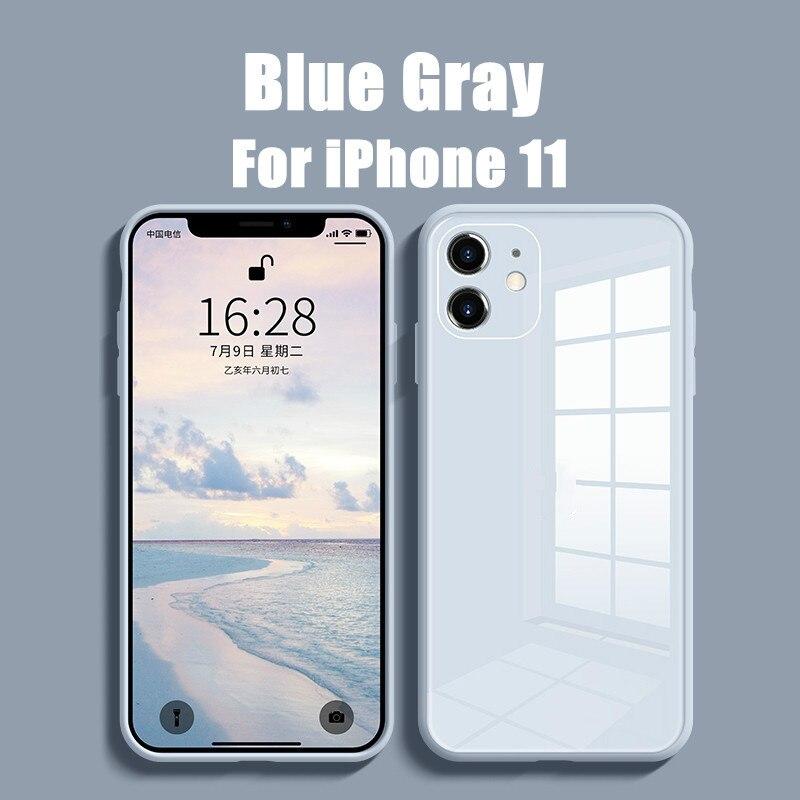 Квадратный чехол из закаленного стекла для iPhone 14 7 8 Plus 11 12 Pro Max XR XS X SE 2 2020, противоударный мягкий каркас, задняя крышка