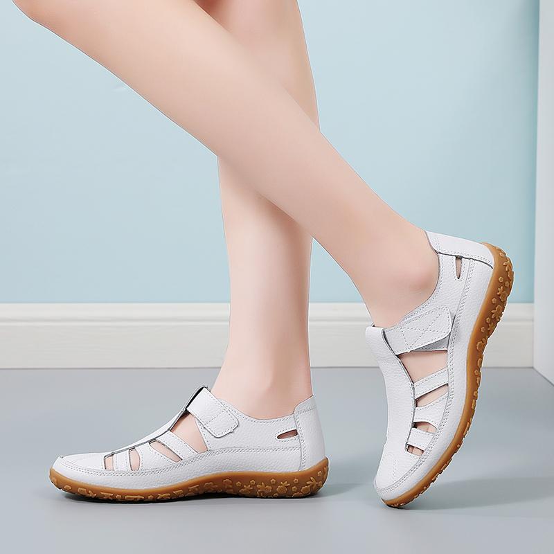 Женские кожаные сандалии, лоферы, винтажная обувь на мягкой подошве, женская обувь на плоской подошве