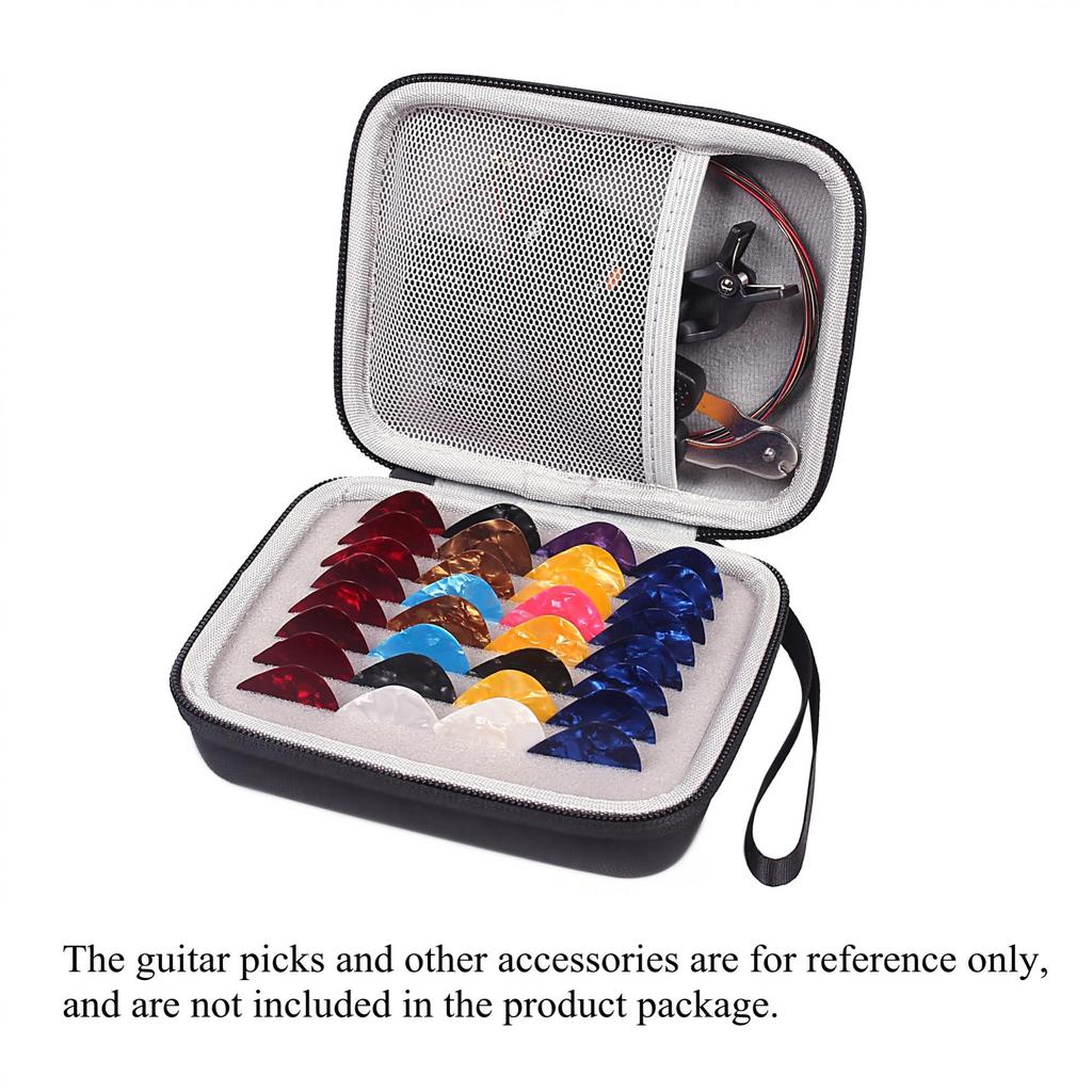 Коробка для хранения медиатора, сумка большой емкости, медиаторы, струны, каподастры, аксессуары для гитары, организованный чехол-держатель с прорезью для медиатора