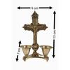 Brass Crucifix Cross Statue | Idol Jesus Christ On Cross with Candle Stand Prayer | Worship Home Office Decoration Golden Antique Finish (5 Inch) New