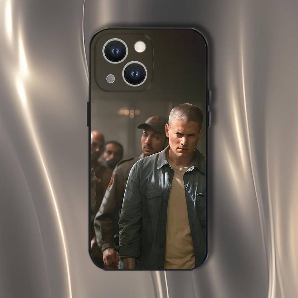 Чехол для телефона ТВ-сериала Побег из тюрьмы Для iPhone 16,15,14,13,12,11,Pro,XS,Max,XR,Plus,E,SE4,Mini Черный Мягкий чехол