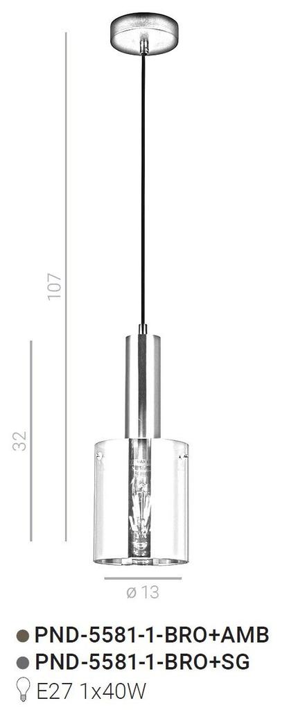 Подвесной светильник Sardo PND-5581-1-BRO+AMB Italux
