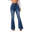 Bell Bottom Jeans For Women Ripped Mid Waisted Classic Flared Denim Slim-Fit Temperament Micro Pants Pants