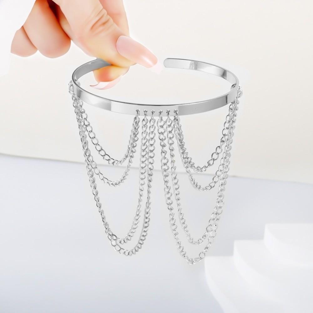 Gold Color Arm Bangles Open Adjustable Chain Pendant Bangle Party Accessories