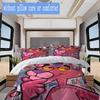 Pink Panther Cartoon Pattern Bedding,Quilt Set Quilt Cover Pillowcase Home Birthday Gift (1*duvet cover+2*pillowcase,without core)XSJT0917303