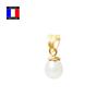 Compagnie Générale Des Perles - Pendant - Genuine Pear Cultured Pearl 7-8 Mm - 18 Carat Yellow Gold - Women's Jewelry