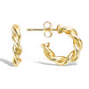 [R5158] - Gold Plated 'Torsades' Hoop Earrings - 15 Mm 3 Mm