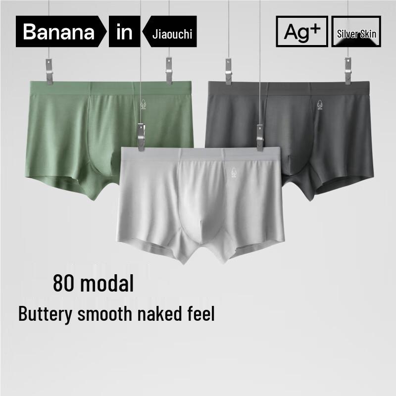 Мужские модальные антибактериальные боксеры-брифы Bannen Silver Skin 500E, 3 шт.
