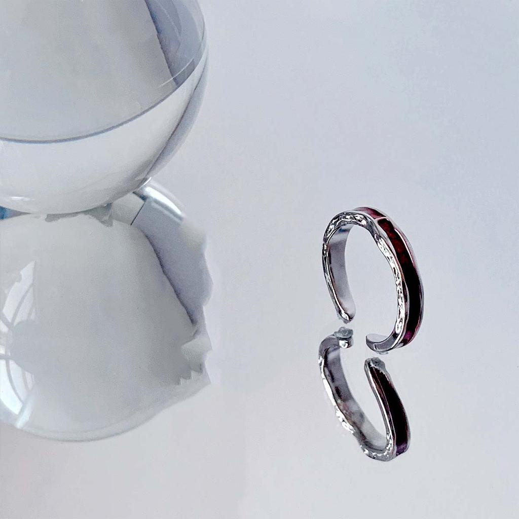 Y2K Red Drip Oil Adjustable Ring Women Men Irregular Geometry Punk Vintage Rings Set for Couple Girls Fashion Jewelry Gifts