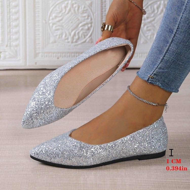 Женские блестящие балетки с пайетками для вечеринок, свадеб, повседневной носки