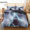 Lightning Duvet Cover Set Natural Phenomenon Bedding Set 3pcs for Kids Boys Thunder Comforter Cover Soft Polyester Quilt Cover