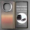 Magnetic Case For Huawei Mate X6 Carbon Fabric Fiber Magsafe Case Central Axis Hinge Magnetic Cover Aramid Fiber Ultra-thin X6