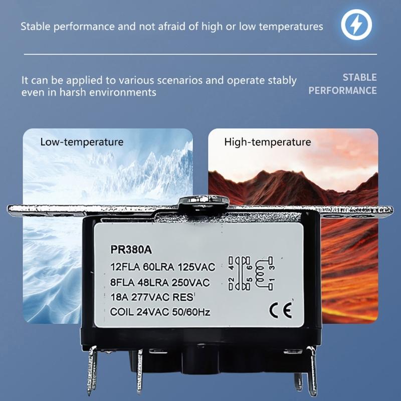 PR380 Power Relays Fully Seal Structure High Low Temperatures Resistance Silver Alloy Contacts Sturdy Nylon Shell