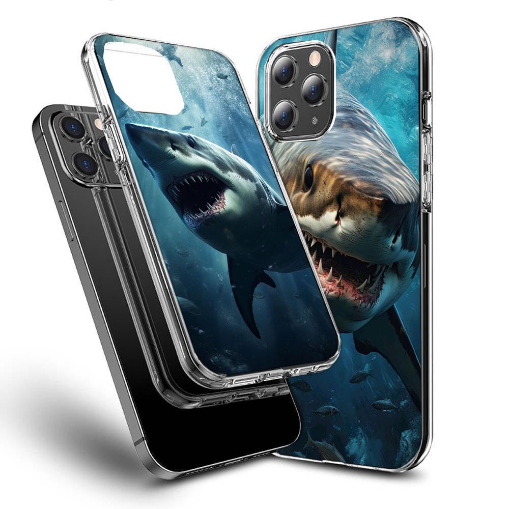 Чехол для телефона 'Пасть Глубоководной Злой Акулы' Для iPhone 16E 15 Pro 14 Plus 17E 16 17 Pro Max Air 11 12 13 Mini Ударопрочный