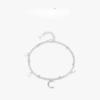 S925 Sterling Silver Star Moon Double Layer Stacked Bracelet for Women Niche Elegant Temperament Ins Small Beaded Bracelet