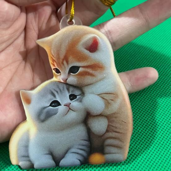 Автомобильный кулон 2D акриловый красочный альпака кошка подвеска украшение для автомобиля легкое подвесное украшение для транспортного средства