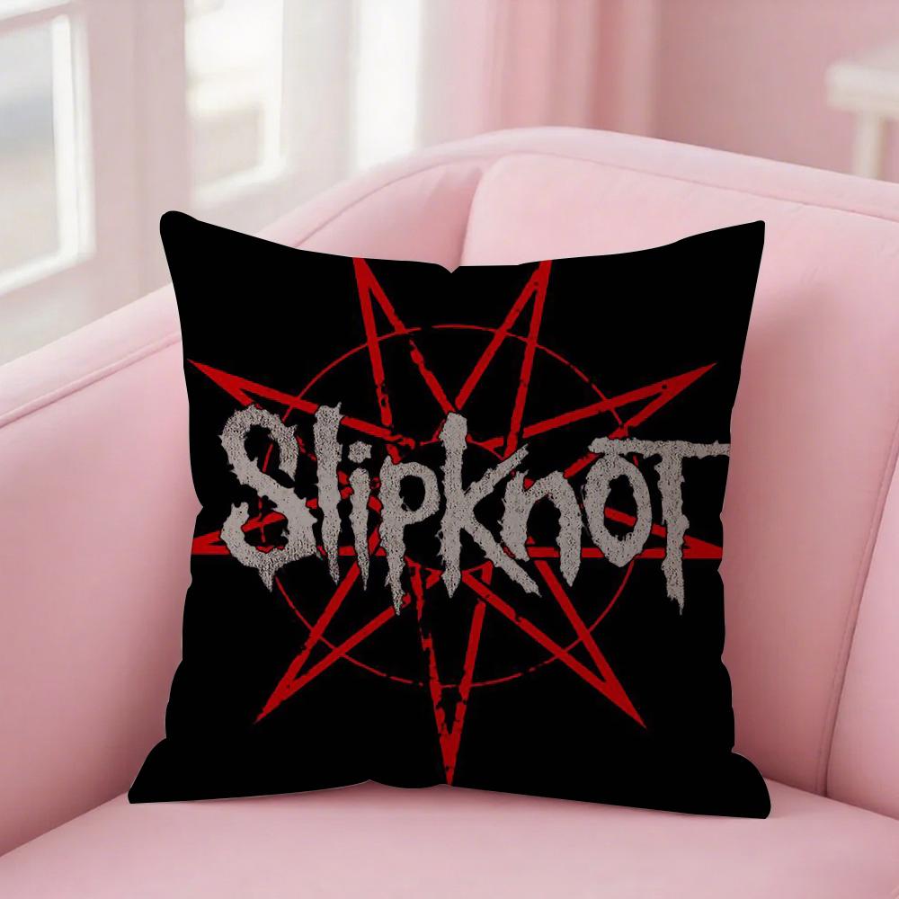 Наволочка для подушки группы Slipknot Квадратная Двусторонняя печать Короткий плюш Чехол для диванной подушки Спальня Прикроватная подушка