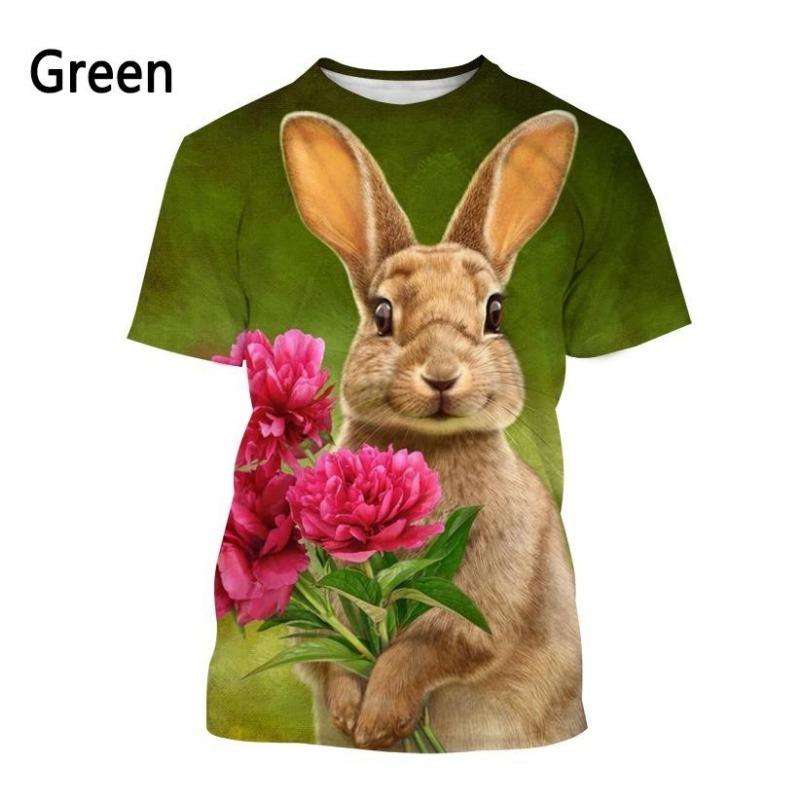 Rabbit Series 3D Printed Men's Casual Short Sleeved T-shirt Men's T-shirt