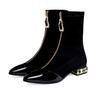 Front Zipper Autumn and Winter New 2024 Temperament Women's Boots Short Boots Thick Heel Elastic Fashion Women's Shoes Ankle