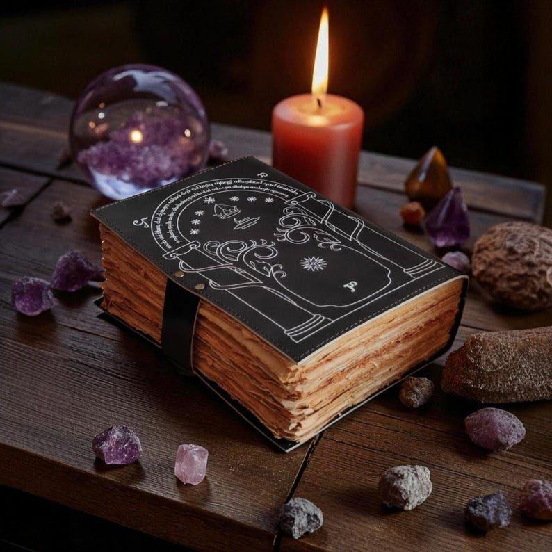 Врата Дурина из Толкиновского «Властелина колец» - Кожаный дневник ручной работы, Книга Теней, фэнтезийный журнал, свадебная гостевая книга, подарок для него/нее.