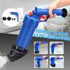 4 Suction Cups High Pressure Air Power Drain Blasters Powerful Manual Sink Plunger Opener Pump for Bathroom Toilets Blue