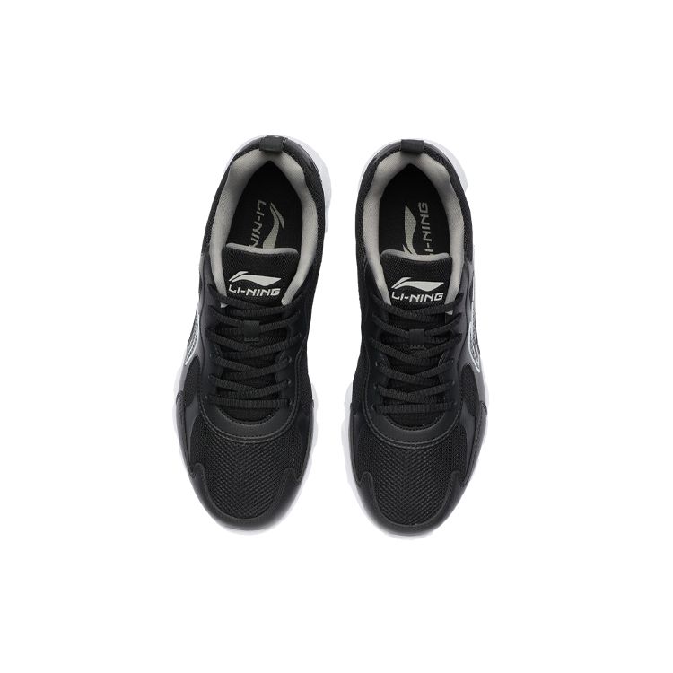 Li-Ning Удобные амортизирующие нескользящие износостойкие дышащие низкие кроссовки для бега мужские кроссовки черные белые ARSR059-1
