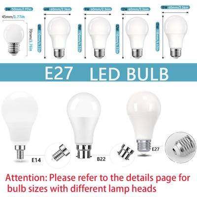 4 шт. Светодиодная лампа E27 E14 B22 AC220V SMD2835 3 Вт 6 Вт 9 Вт 12 Вт 15 Вт 18 Вт 20 Вт Энергосберегающая лампа Не диммируемая Подходит для домашнего освещения
