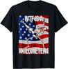 NEW WTF Is A Kilometer US USA American Flag Skeleton Funny T-shirt Tops Tee S-4XL