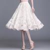 Women's Pleated Skirt Short Skirt Office Casual Skirt Lace Skirt A-Line Long Dress