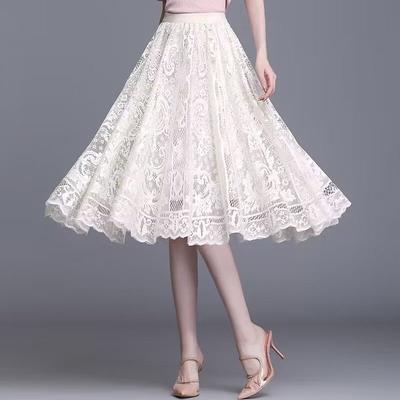 Женская плиссированная юбка, короткая юбка, повседневная юбка для офиса, кружевная юбка, длинное платье А-силуэта