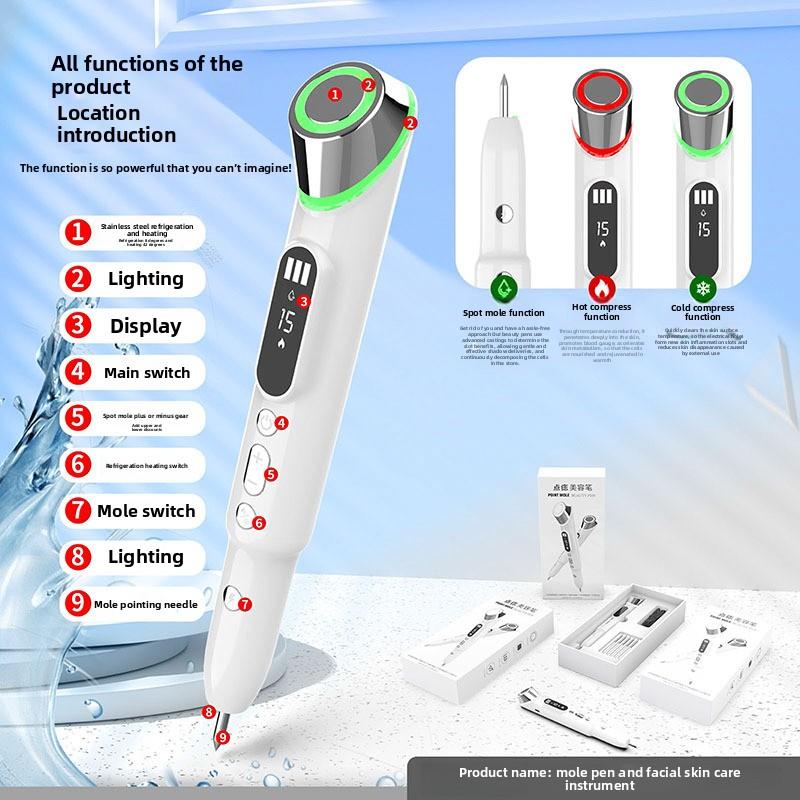 Home Import Instrument Red and Blue Light Beauty Pen Convenient Skin Beauty Device Hot and Cold Sweep Spot Mole Beauty Device