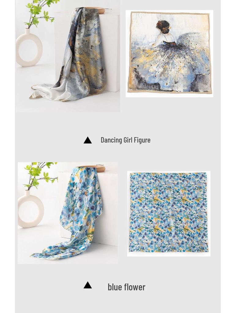 Mother's Day Silk Scarf Gift Set: 100% Mulberry Silk Square Shawl