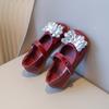 Kids Leather Shoe Luxury Rhinestone Girl Princess Shoes Fashion Spring Autumn Children's Flats for Wedding Ballet Performance
