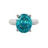 Xiancan Jewelry Серебряное кольцо S925 Овальное с огранкой 'Ледяной цветок' Paraiba с бриллиантом высокой твердости.