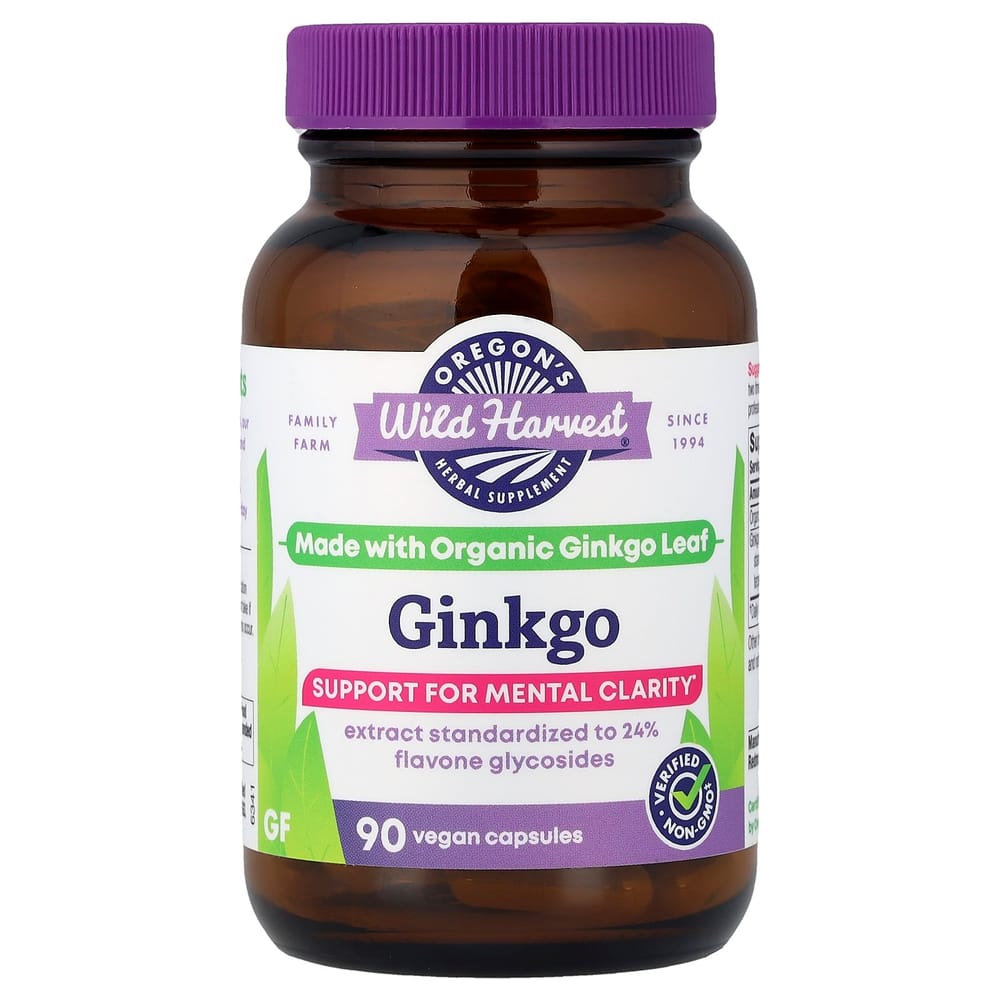 Oregon's Wild Harvest Ginkgo 90 mg, 90 Non-GMO Veggie Caps