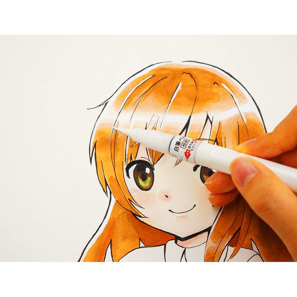 Kuretake ZIG CARTOONIST Белая кисть Экстратонкий маркер, наконечник, CNBW-01S