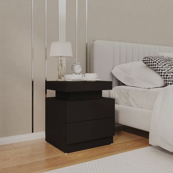 Table de chevet - Maison Exclusive - Noir - Bois d'ingénierie - 45x35x52 cm