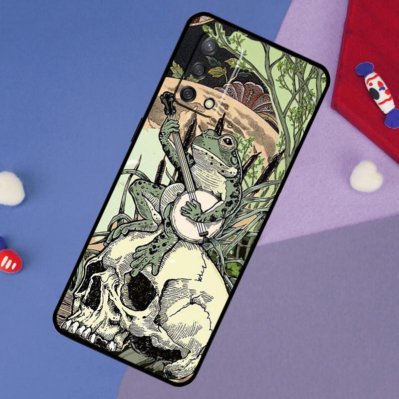 Винтажный ретро чехол Лягушка Грибы для Oppo A17 A60 A40 A80 A16 A76 A96 A98 A58 A78 A18 A38 A57 A74 A54 A94 A15 A5 A6 Pro