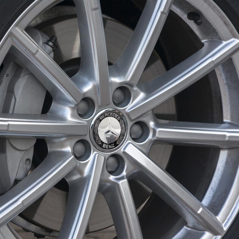 BNXP8 4Pc For Mercedes Benz C180 C200 C260 W124 W126 W140 W168 W176 56mm 60mm 65mm Car Wheel Hub Cap Center Sticker Emblem Badge Decal