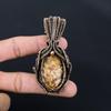 Crazy Lace Agate Gemstone Handmade Pure Copper Wire Wrapped Pendant Jewelry For Women