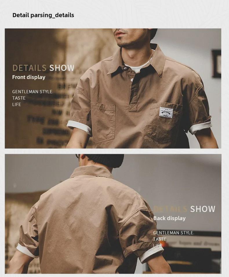 Мужская футболка-поло модного бренда, лето 2022 г., с короткими рукавами и воротником до половины рукава