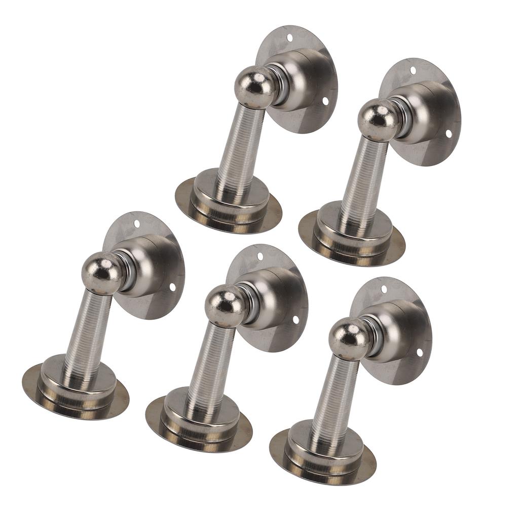 5Pcs Magnetic Door Stop Stainless Steel Easy Installation Strong Magnet Door Stopper for Office Bedroom Cabinet Hotel